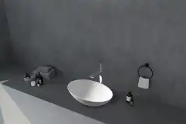 Раковина накладная ABBER STEIN 50х35х15 AS2609, овальная, белая матовая