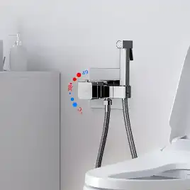 Гигиенический душ со смесителем Gappo G7207-40 термостатический, встраиваемый, Хром