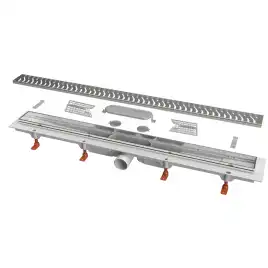 Душевой лоток Azario Medium 85 см AZ-CH 850 M с перфорированной решеткой, Хром матовый