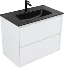 Тумба под раковину Aquanet Милан 80 белый глянец, подвесная, 336369