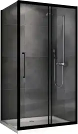 Душевой уголок ABBER Schwarzer Diamant 160х60 см, AG30160BH-S60B, профиль черный, стекло прозрачное