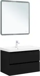 Тумба под раковину Aquanet Вега 2.0 80 черный, подвесная, 337955