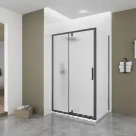 Душевой угол Veconi Ottimo P20SP B, 1100х1000х1900 черный матовый, стекло матовое