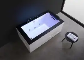 Акриловая ванна Gemy G9258 180х100 с гидромассажем, прямоугольная