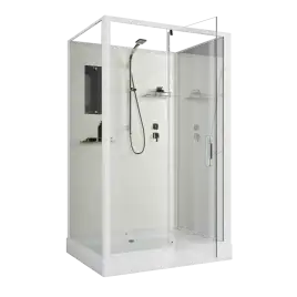 Душевая кабина Niagara Standart 120х90 ST120/90/15Q/BK низкий поддон, белый профиль, без крыши