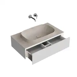 Тумба под раковину Kerama Marazzi MAGICA 90 см, MA.90.1\MGR.M подвесная, утренний серый матовый