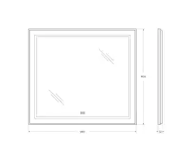 Зеркало BelBagno SPC-KRAFT-900-800-LED-TCH-WARM
