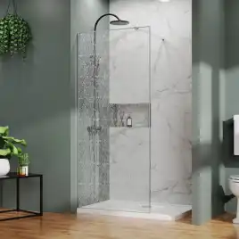 Душевая перегородка Azario Walk-in 90 AZ-275-90-CH-CBR стекло 13 мм с узором 