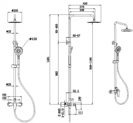 Душевая система Allen Brau Eclipse 5.E1006-31 черный матовый