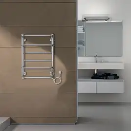 Полотенцесушитель электрический 40х80 Azario Milan П6 AZ90846, диммер справа, Хром