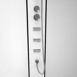 Душевая кабина Loranto 100х100 низкий поддон, прозрачное стекло, профиль Черный, CS-21811-100