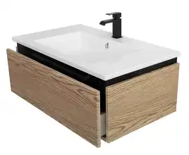 Тумба под раковину Cezares SLIDER 80 см, SLIDER-800-1C-SO-RT-P подвесная, Дуб тангент