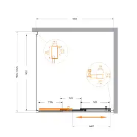 Душевой уголок CEZARES MOLVENO-AF-31-100-C-CR-IV прозрачное стекло, профиль Хром