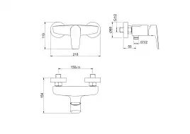Смеситель для душа Aquatek Бетта AQ1160BGM, Оружейная сталь