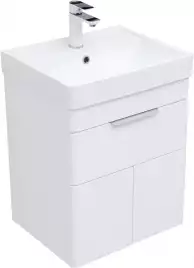 Тумба под раковину Aquanet Ирис new 50 белый глянец (1 ящик, 2 дверцы) 310147