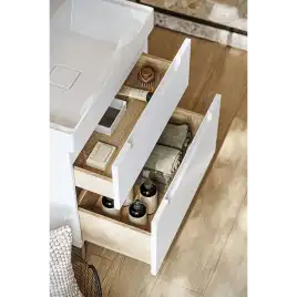 Тумба с раковиной напольная Aqwella Vancouver 70 VAN01072N, с двумя ящиками, цвет белый