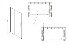 Душевая дверь Abber Sonnenstrand 120 см, AG04120BS, профиль Черный, стекло Прозрачное