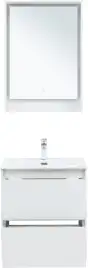 Тумба под раковину Aquanet Милан 60 белый глянец, подвесная, 336367