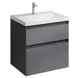 Тумба под раковину Grossman Меркадо 60 подвесная, графит матовый (106077)