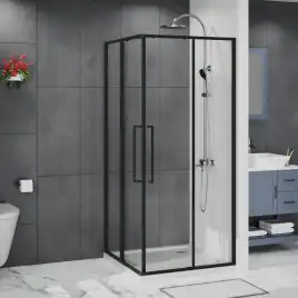 Душевой уголок Azario 90х90 AZ-R43-90-MB-CL, профиль черный матовый, стекло Прозрачное