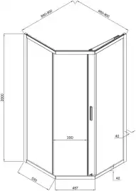 Душевой уголок Aquanet Bright 90x90 AE90-P-90x90-BT черный