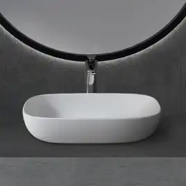 Раковина накладная ABBER STEIN 60х40х13 AS2620, прямоугольная, белая матовая