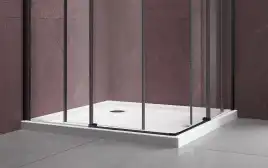 Душевой уголок Vincea Dice 90х90 VSS-4D900CLB, дверь раздвижная, профиль черный, стекло прозрачное