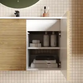 Тумба с раковиной IDDIS Bild 100, подвесная, Дуб светлый, BIL10V0i95K