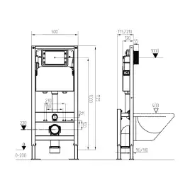 Инсталляция для унитаза AVS 809-0005-7732C отдельностоящая