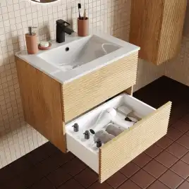 Тумба с раковиной IDDIS Bild 60, подвесная, Дуб светлый, BIL60V0i95K