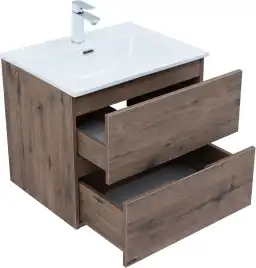 Тумба под раковину Aquanet Алвита New 60 2 ящика, дуб веллингтон табак 334184