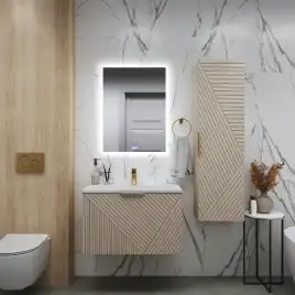 Тумба под раковину Grossman Блисс 60 подвесная, бежевый матовый (106045)