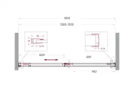 Душевая дверь BelBagno SOFT_CLOSE-1-BF-1-130-C-Cr стекло прозрачное, профиль Хром