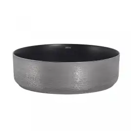 Раковина накладная ABBER BEQUEM 40х40х12 AC2109BS, круглая, черная матовая с серебром