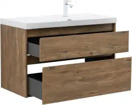 Тумба под раковину Aquanet Nova Lite 2.0 100 дуб рустикальный, правая, 346319
