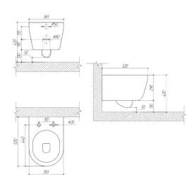 Унитаз с инсталляцией SET AQUATEK ПОЛАРИС-01-016 4в1 с тонким сиденьем микролифт и клавишей смыва Хром