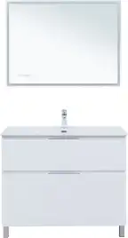 Тумба под раковину Aquanet Алвита New 100 напольная, белый матовый, 344135