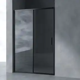 Душевая дверь в нишу AVS Вектор 130 см профиль черный, стекло прозрачное, 803-0002-195-13-BM-T