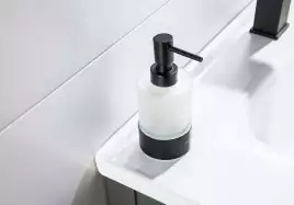 Дозатор для жидкого мыла Aquatek Лира AQ4429MB настольный, Черный матовый