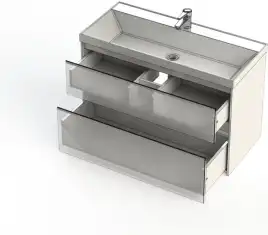 Тумба под раковину Aquanet Гласс 100 белый 235664