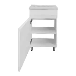 Тумба с раковиной Azario Эстима 40 CS00094579 левая напольная, Белая глянцевая