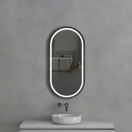 Зеркало с подсветкой AVS Ладога 100x50 см, черное