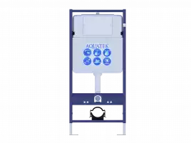 Унитаз с инсталляцией SET AQUATEK МИЯ 4в1 с сиденьем микролифт и Белой глянцевой клавишей смыва