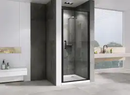 Душевая дверь Abber Sonnenstrand 80 см, AG04080B, профиль Черный, стекло Прозрачное