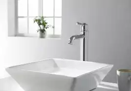 Смеситель для накладной раковины Aquatek Классик AQ1504CR, однорычажный, высокий, Хром