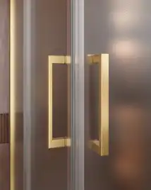 Душевой уголок CEZARES MOLVENO-A-2-90-P-BORO стекло Матовое рифленая, профиль Брашированное золото