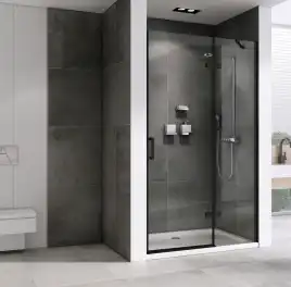 Душевая дверь Abber Zart 120 см, AG08120B, профиль Черный, стекло Прозрачное