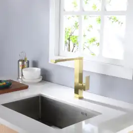 Смеситель для кухни Abber Daheim AF8214G поворотный излив, Золото