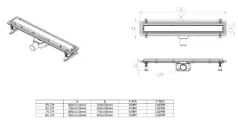 Душевой лоток Allen Brau Infinity 9.50004.SS 650 мм с решеткой под плитку, Хром матовый