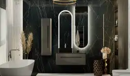 Тумба под раковину Jorno SHINE 100 Shi.01.100/P/A Серый антрацит